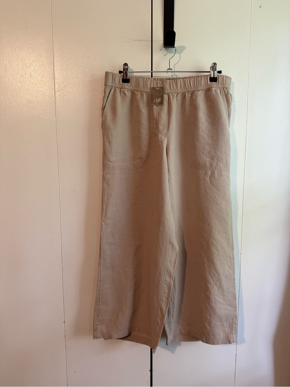 J Jill Pure Jill Khaki Wide Leg Linen Pants Size PS